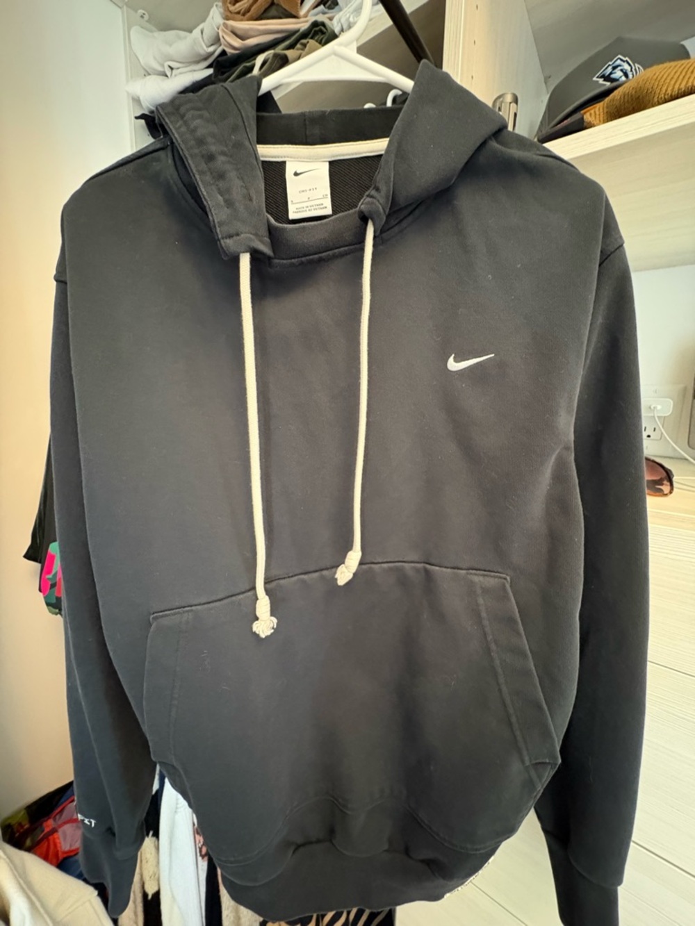 Nike Black Hoodie with White Drawcords and Swoosh